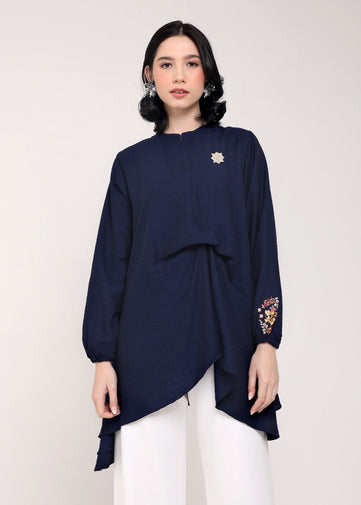 Load image into Gallery viewer, Burj Navy Blouse
