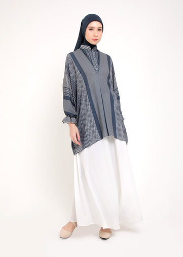 Load image into Gallery viewer, Blue Charcoal Batwing Blouse