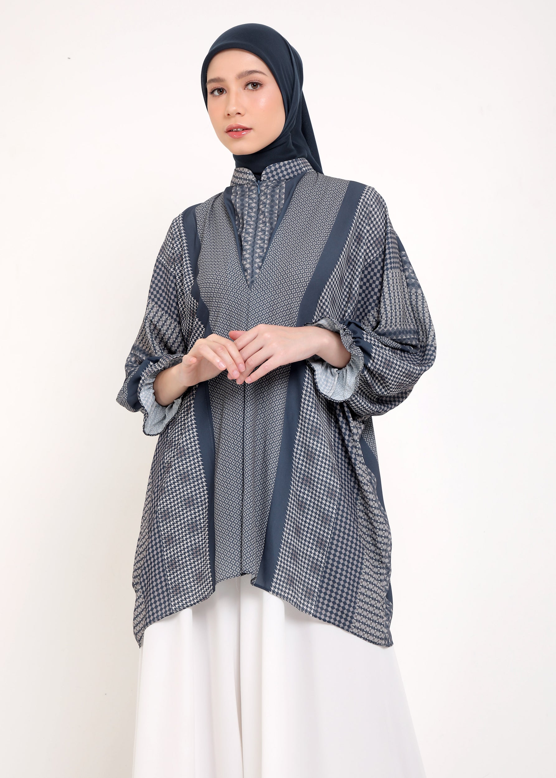 Blue Charcoal Batwing Blouse