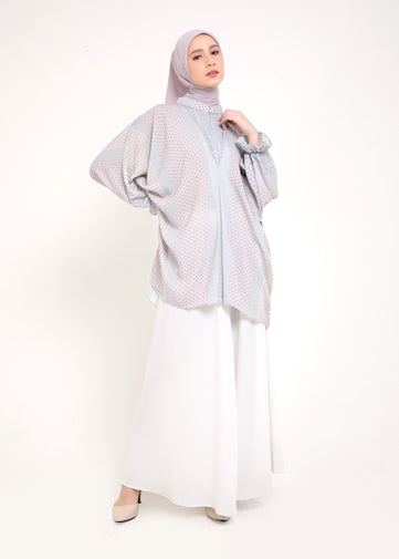 Load image into Gallery viewer, Silk Grey Batwing Blouse